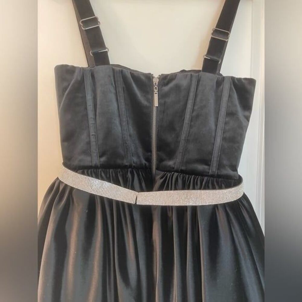 NWOT Bronx And Banco Mademoiselle VelvetCorset Mini Dress, Black - Picture 9 of 12
